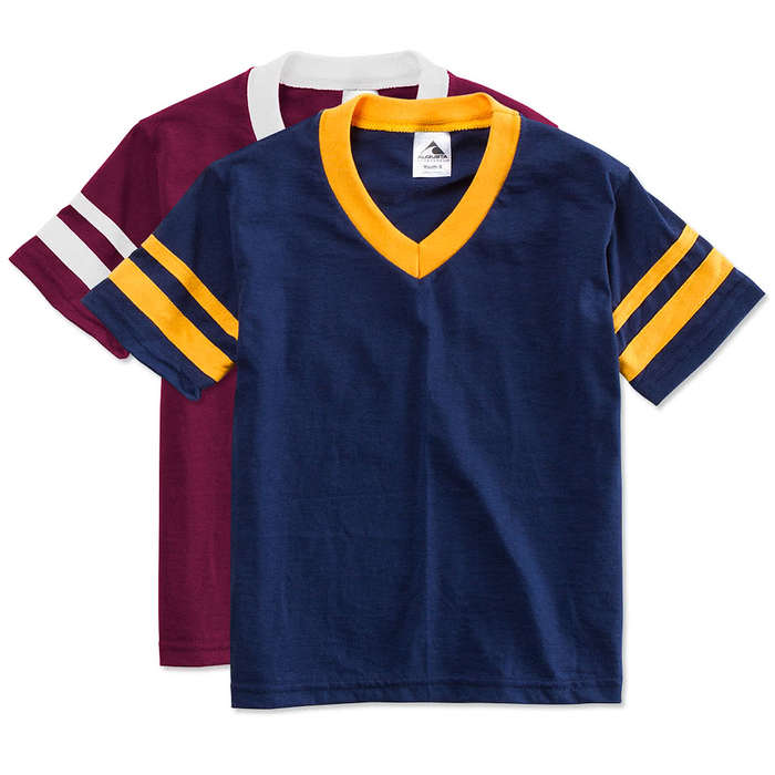 Custom Augusta Youth Double Sleeve Stripe Jersey T-shirt - Design Kids  Activewears Online at