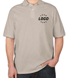 Jerzees Spotshield 50/50 Jersey Polo - Screen Printed - Color: Sandstone