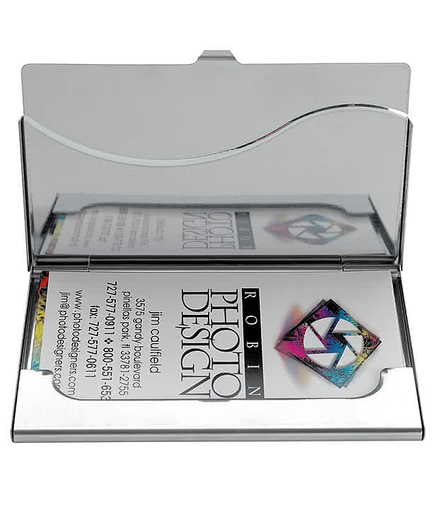 Laser Engraved Premium Metal Business Card Holder