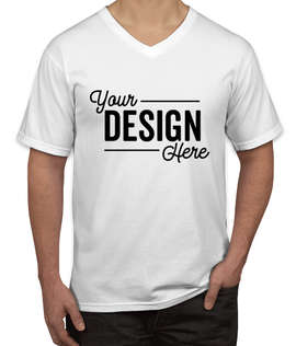 Canada - Anvil Jersey V-Neck T-shirt - Color: White