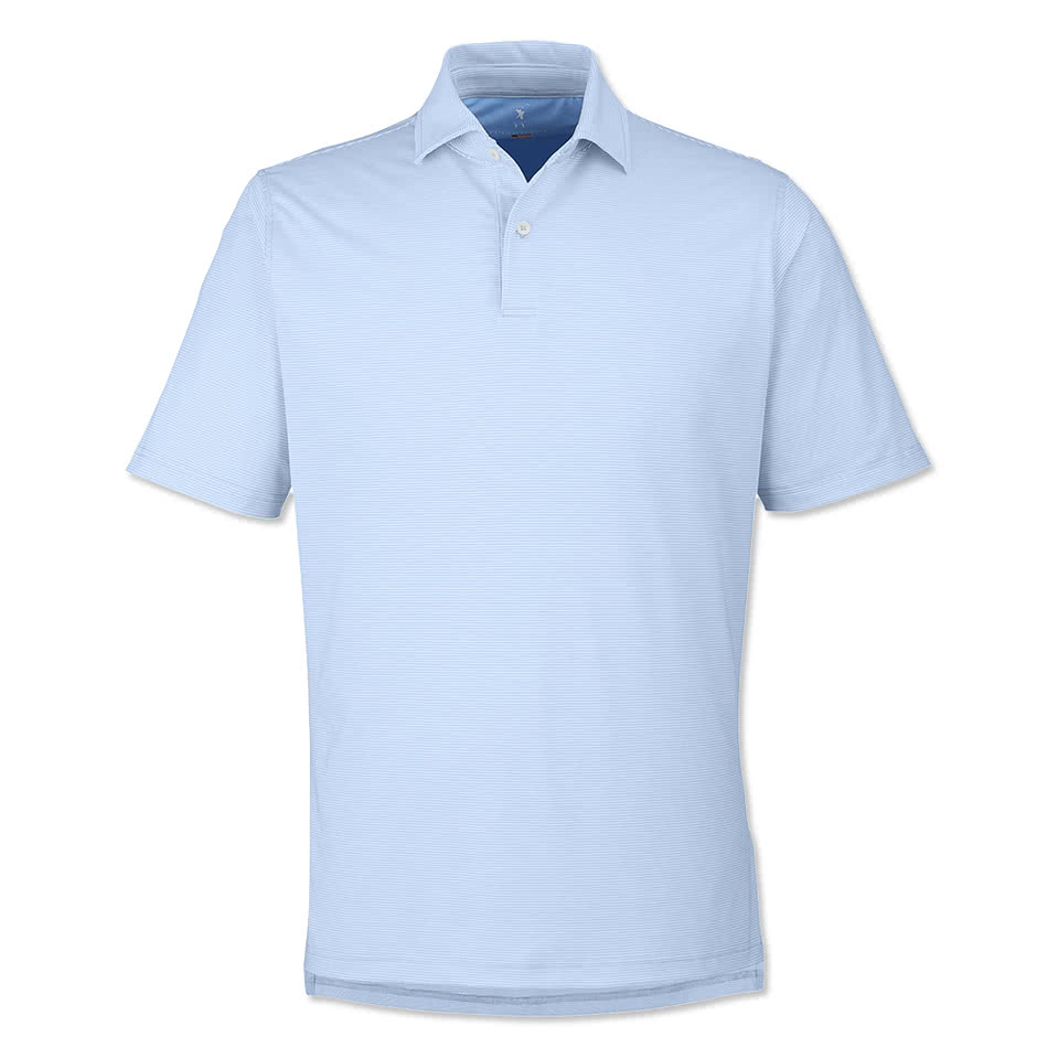 Fairway & Greene USA-Made Mini Stripe Tech UPF 50 Performance Polo