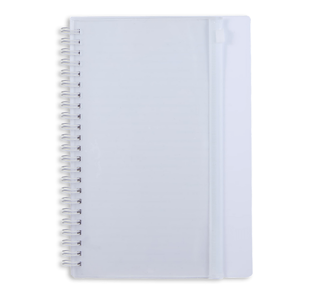 Hard Cover Spiral Notebook with Clear Pocket-default