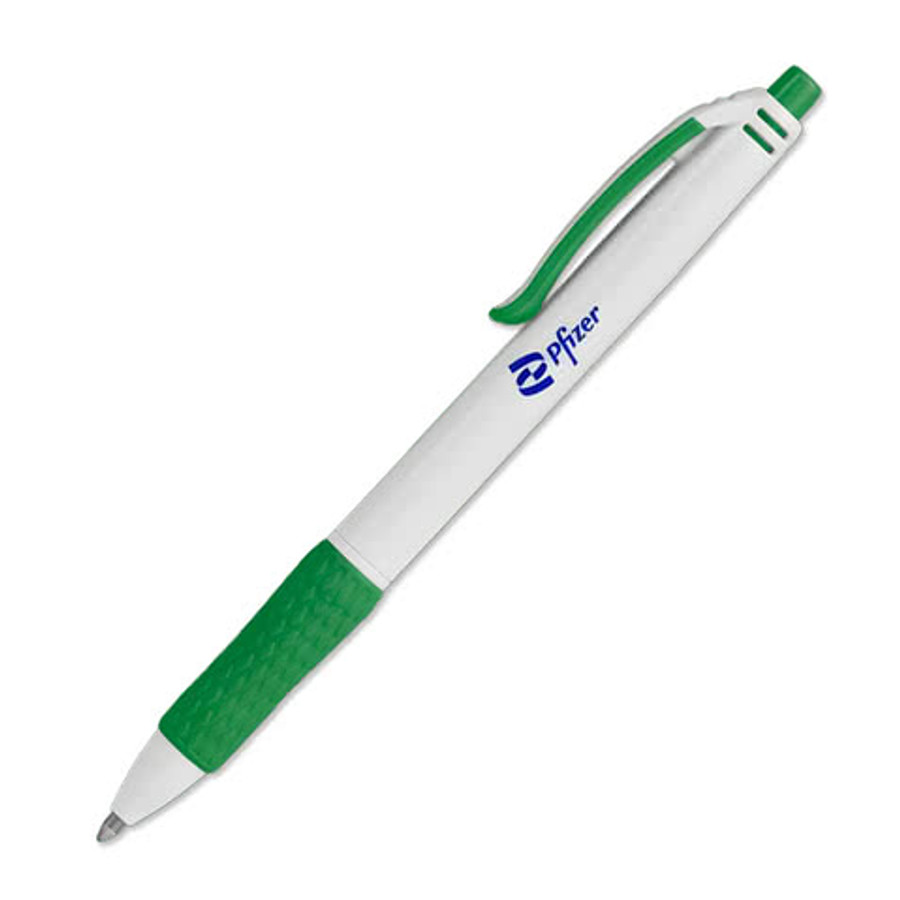 Vortex Recycled White Barrel Ballpoint Pen (black ink) in Black