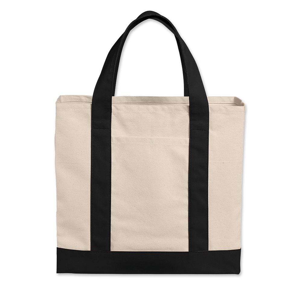 Port Authority Medium Cotton Canvas Two-Tone Tote Bag-default