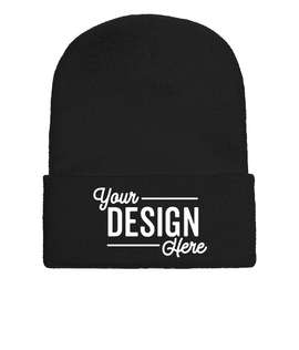 Yupoong Solid Cuff Beanie - Color: Black