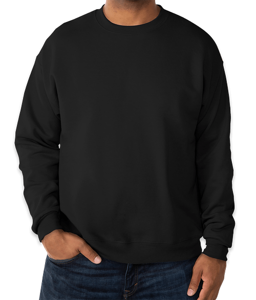 Hanes EcoSmart 50/50 Crewneck Sweatshirt in Black