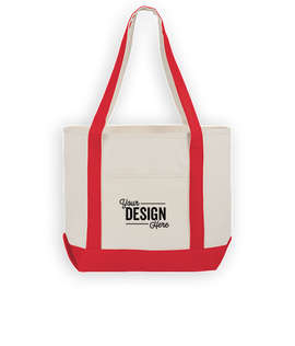 Medium 100% Cotton Boat Tote - Color: Red