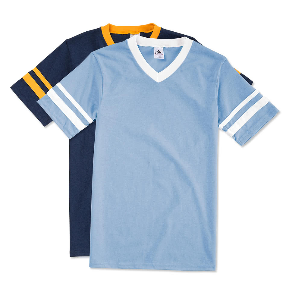 Custom Augusta Double Sleeve Stripe Jersey T-shirt - Design