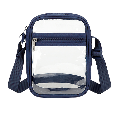 AeroLOFT Clear View Stadium Crossbody Bag in Navy Blue