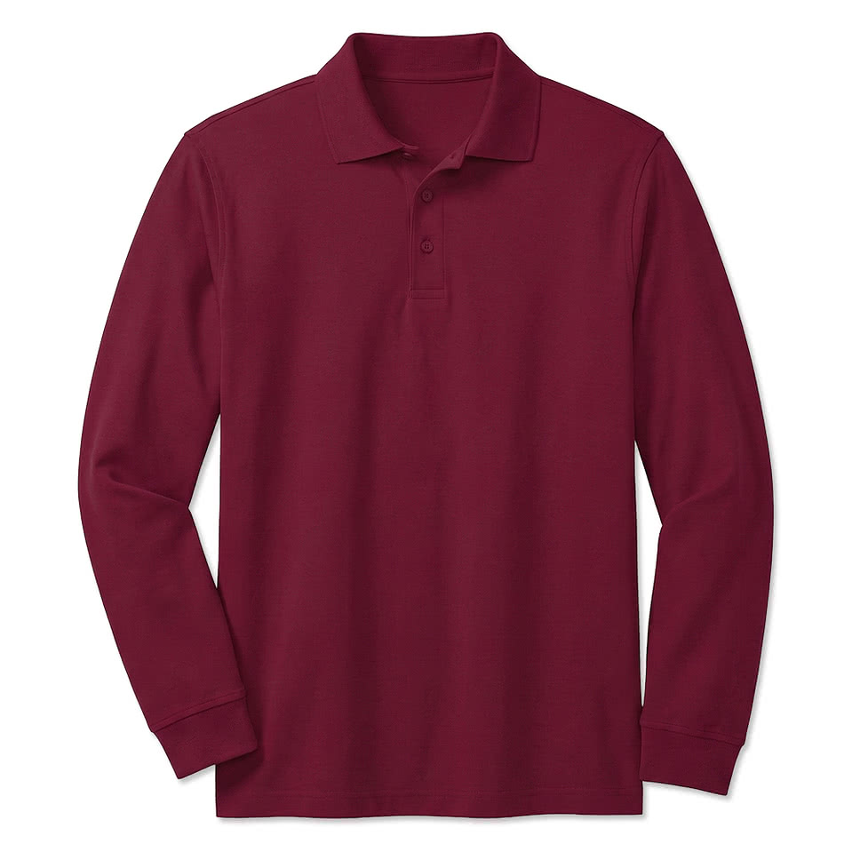 Blue Generation Soft Touch Long Sleeve Pique Polo - Printed