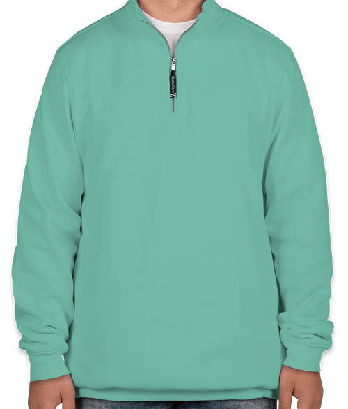 Charles River Crosswind Quarter Zip Sweatshirt - Embroidered in Aqua