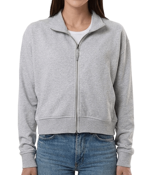 American Apparel Women's Heavyweight French Terry Full Zip Jacket in Heather Grey