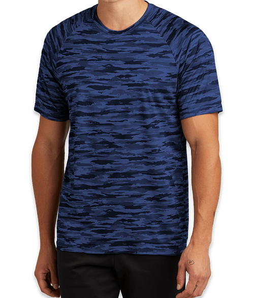 Sport-Tek Drift Camo Performance Shirt in True Royal