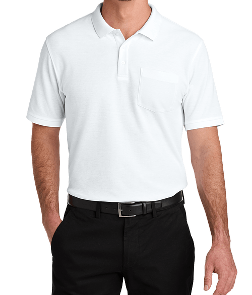 Port Authority Wearever UV Pocket Performance Pique Polo in White