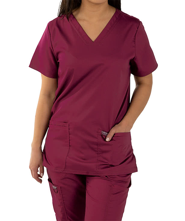 Cherokee Workwear Revolution Women's V-Neck Scrub Top - Embroidered