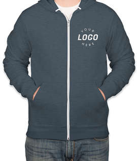 Embroidered Bella + Canvas Ultra Soft Zip Hoodie - Color: Heather Deep Teal