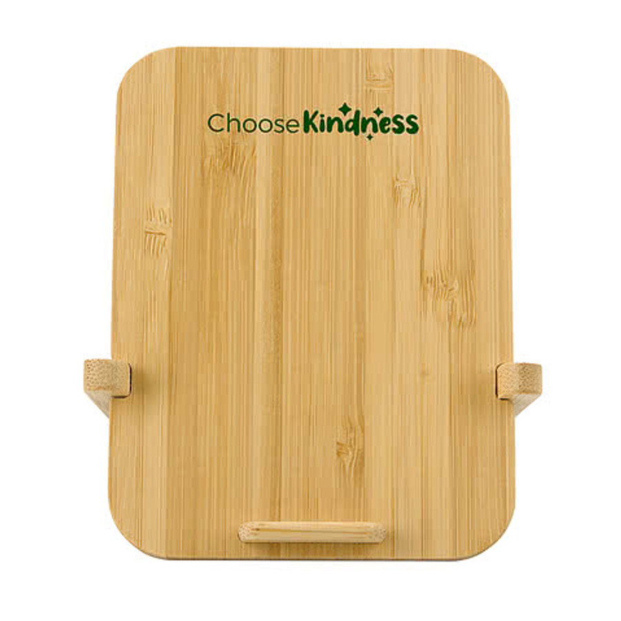 Bamboo 10W Wireless Charger with Phone Holder in Natural