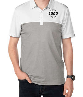 TravisMathew Oceanside Colorblock Performance Polo - Color: White / Quiet Shade Grey Heather