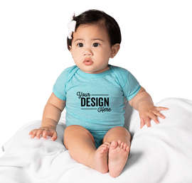 Rabbit Skins Harborside Melange Jersey Baby Bodysuit - Color: Caribbean Melange