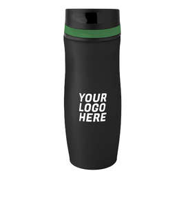 Full Color 14 oz. Persona Wave Trail Vacuum Insulated Tumbler - Color: Black / Green