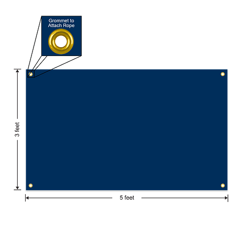 Full Color 5' x 3' Vinyl Banner - Color: Navy