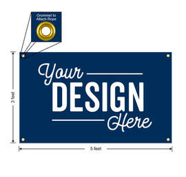 Full Color 5' x 3' Vinyl Banner - Color: Navy