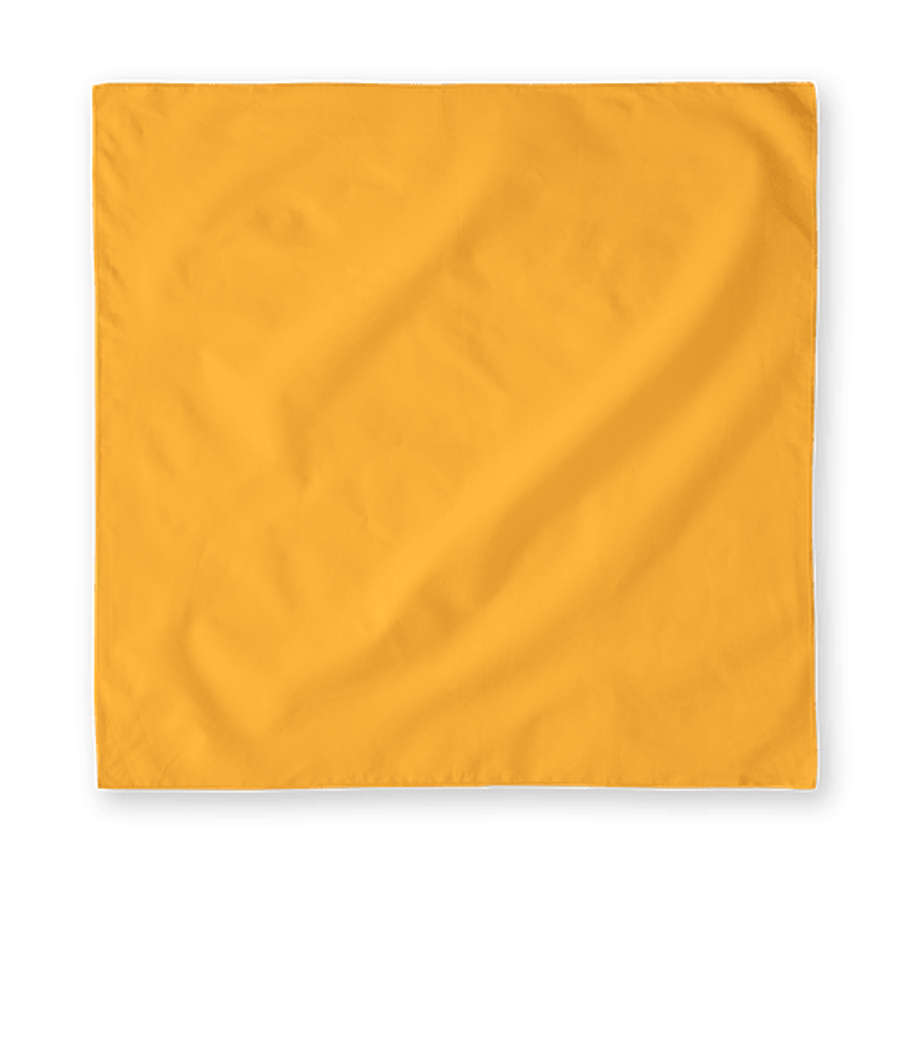 Augusta 100% Cotton Solid Bandana (Centered Design) in Gold