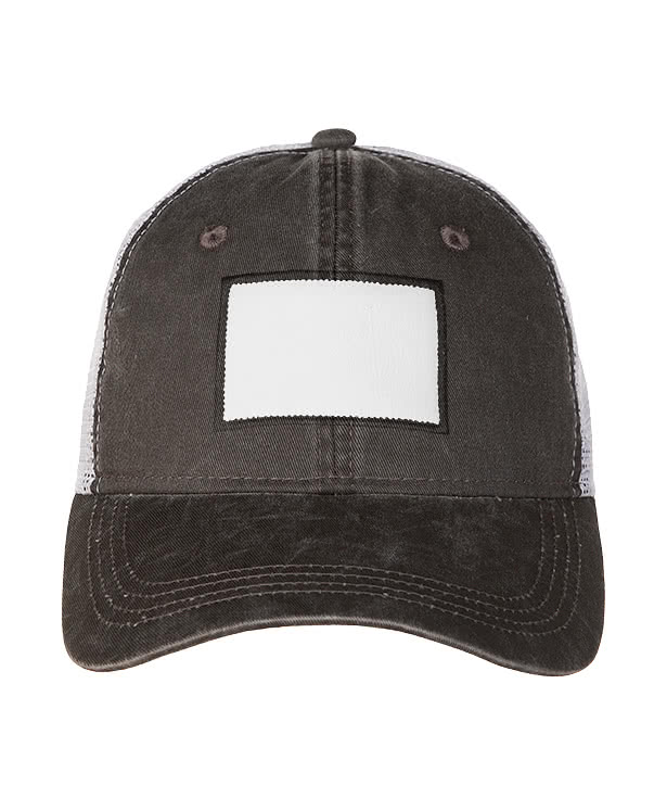 Ahead Solana Pigment Dyed Trucker Hat - Rectangle Patch - Embroidered
