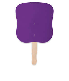 Full Color Hourglass Shaped Hand Fan - Color: Team Purple
