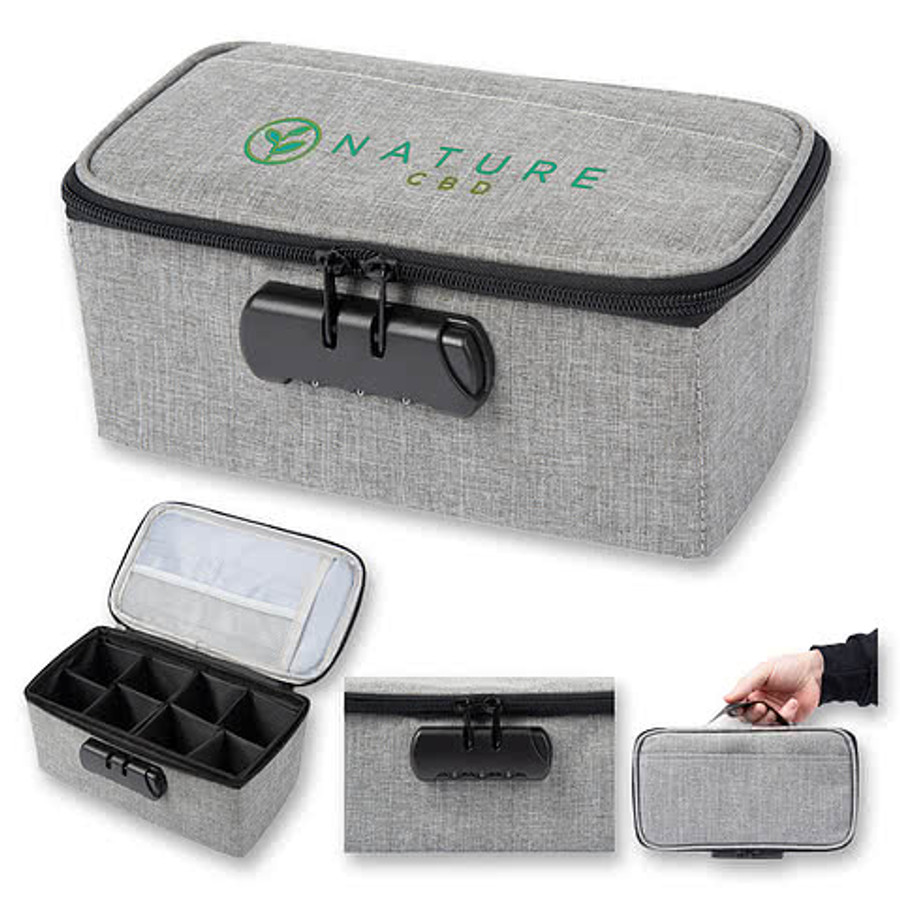 Heathered Stash Bag With Lock in GRAY