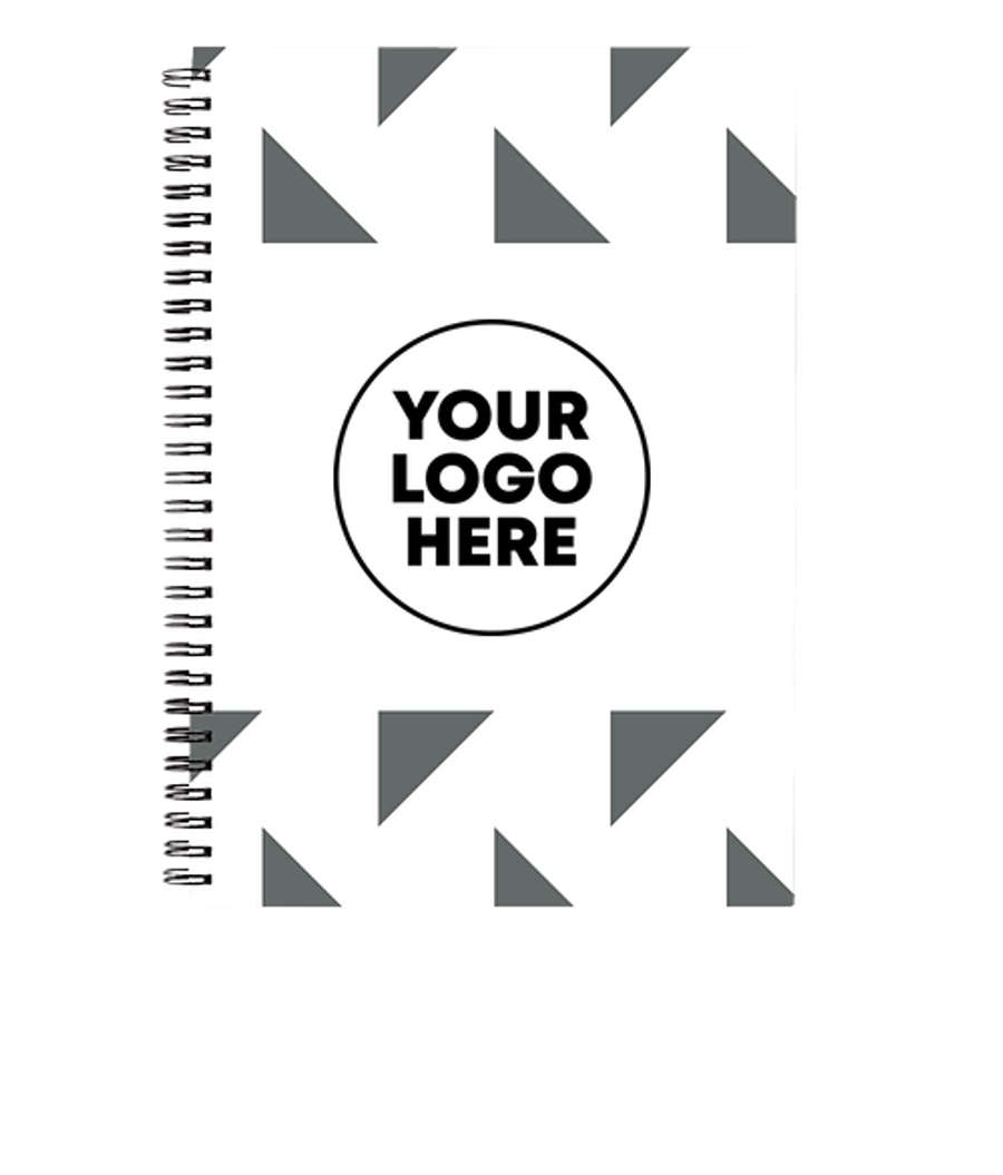 Triangle Border JournalBooks ® Spiral Notebook in Gray
