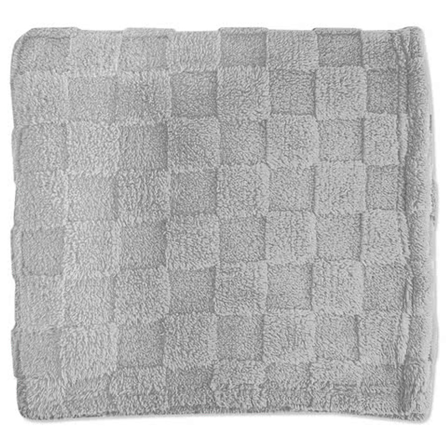 Checkered Recycled Sherpa Blanket in Black