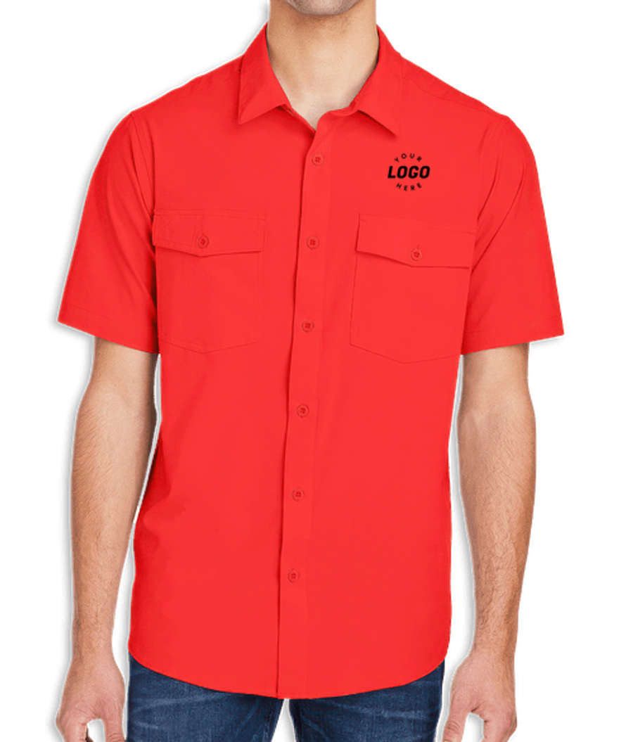 Core 365 Marina Ultra UVP Short Sleeve Shirt - Printed in Marina Red