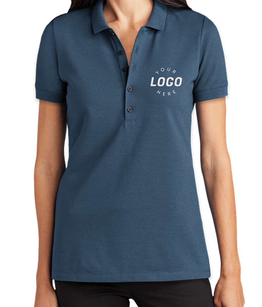 Mercer+Mettle Women's Stretch Heavyweight Pique Polo in Insignia Blue