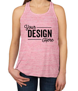Bella + Canvas Women's Flowy Melange Racerback Tank - Color: Red Marble