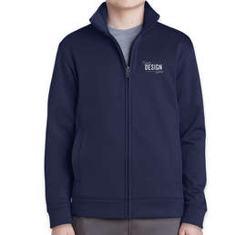Sport-Tek Youth Sport-Wick Tech Fleece Full Zip Jacket - Color: Navy
