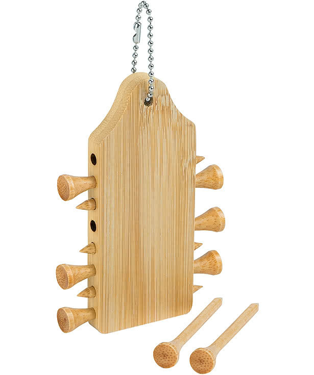 Bamboo Golf Tee Pack with Holder