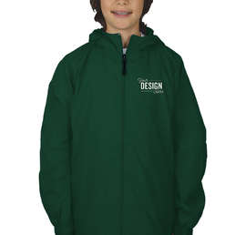 Sport-Tek Youth Full Zip Hooded Jacket - Color: Forest Green