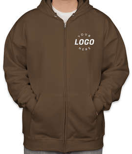 Hanes Ultimate Cotton Heavyweight Zip Hoodie - Color: Dark Chocolate