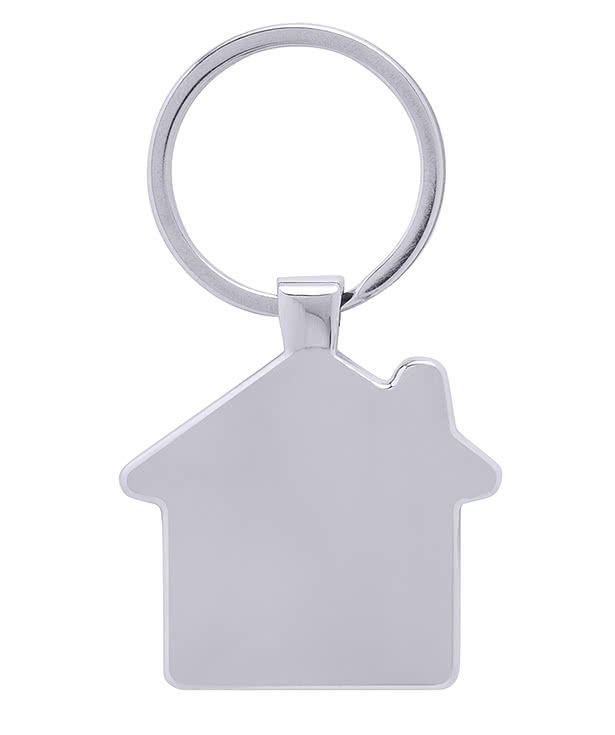 Laser Engraved Bamboo & Metal House Keychain