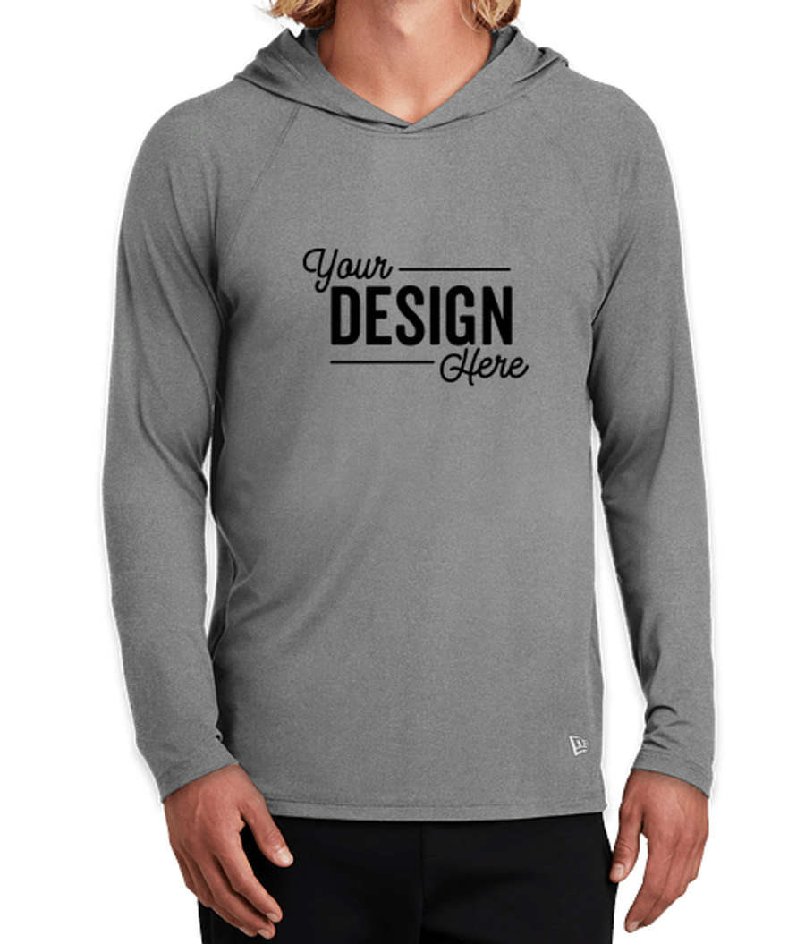 New Era Power Hooded Long Sleeve Performance Shirt in Shadow Grey Heather