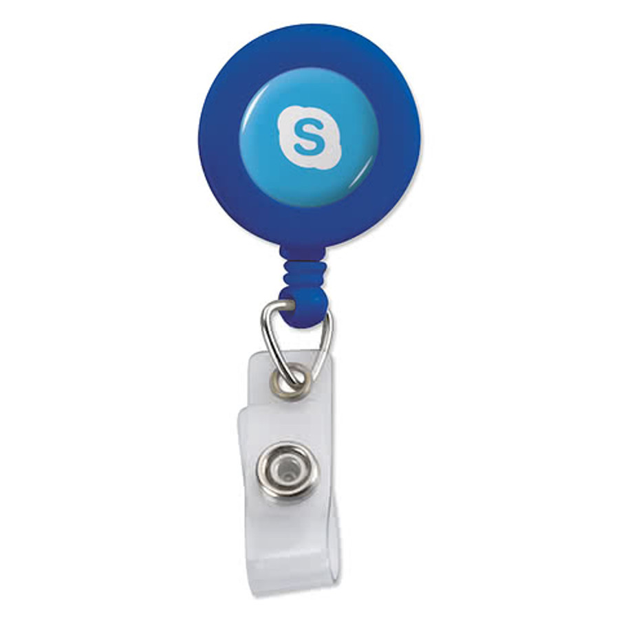 Full Color Retractable Badge Holder with Swivel Bulldog Clip