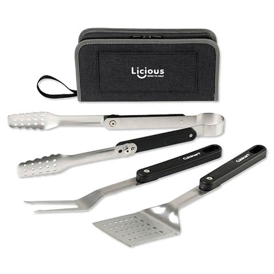 Cuisinart Outdoors 4-Piece Folding Grill Tool Set in Charcoal