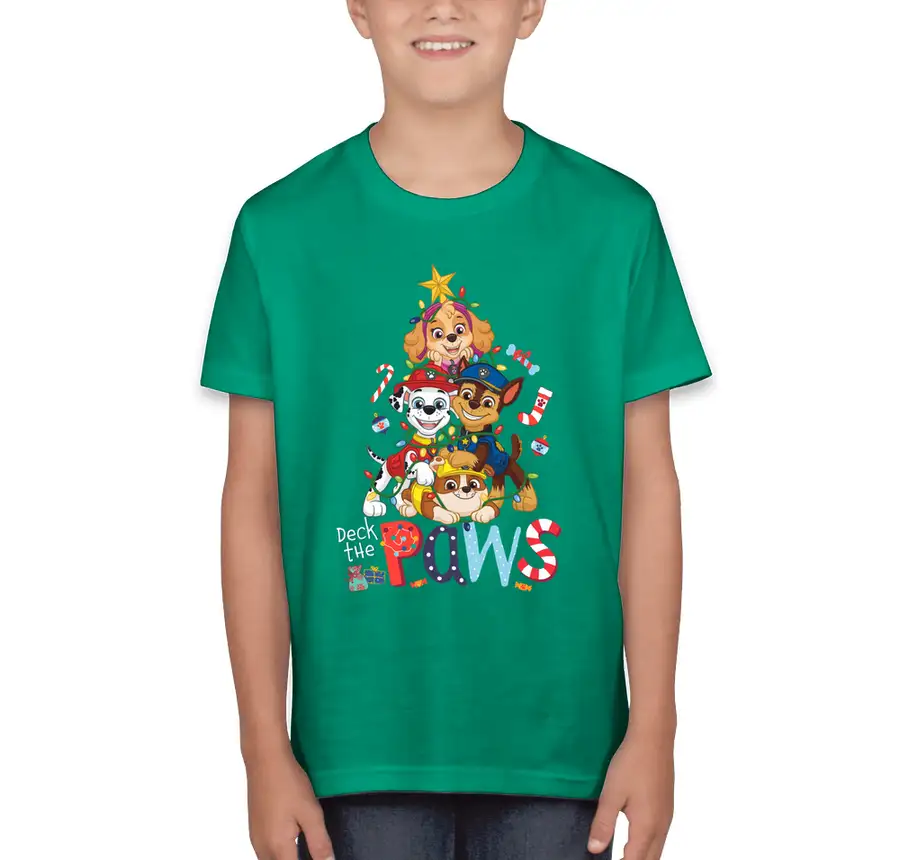 Paw Patrol - Deck The Paws - Bella + Canvas Youth Jersey T-shirt