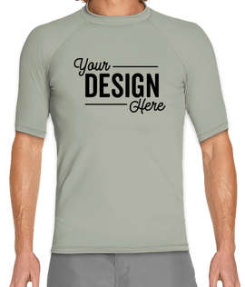 Wet Effect Short Sleeve Rash Guard Shirt - Color: Silver