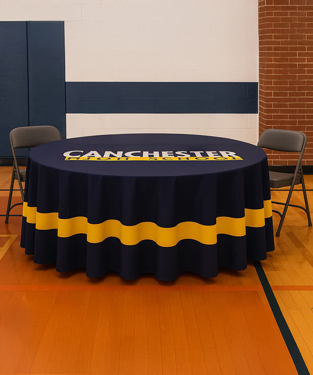 Full Color 5' Round Throw Tablecloth