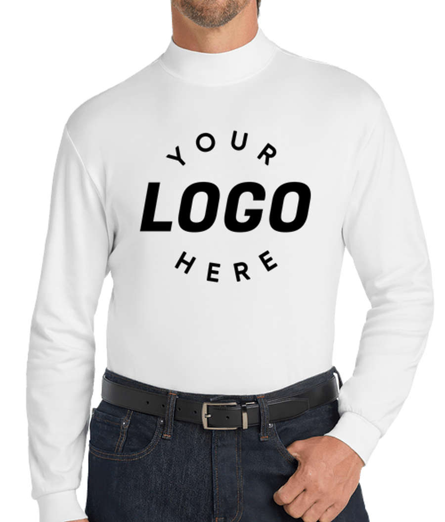 Port Authority Interlock Knit Mock Turtleneck in White