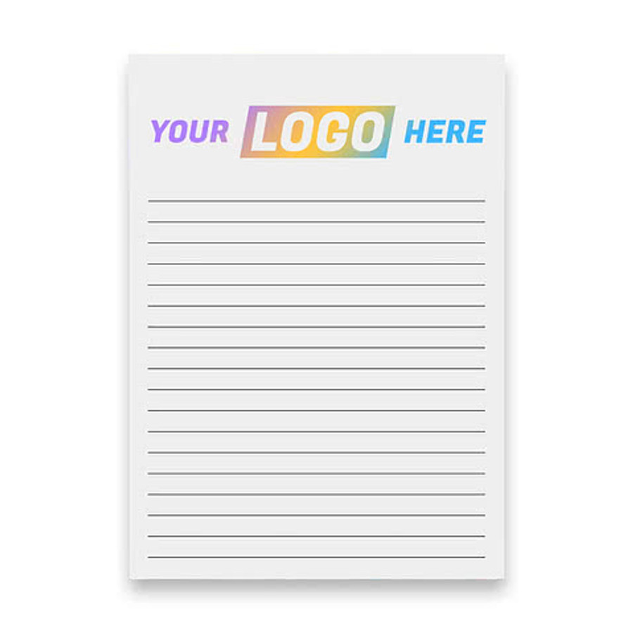 Full Color Souvenir 5" x 7" Lined Scratch Pad - 25 sheets/pad (Case of 250) in White