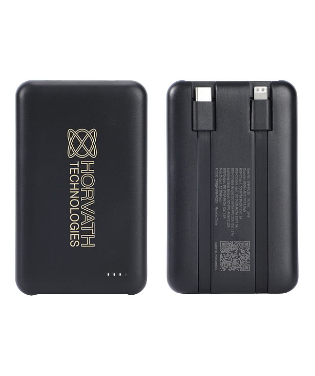 Marquis 5,000 mAh 20W PD Wireless Power Bank with Built-In Cables