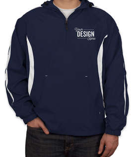 Sport-Tek Colorblock Anorak - Color: True Navy / White